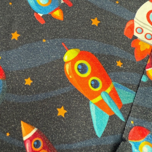 Little Bum Bums & Roses Space Jammies Bamboo Blue Rocket Pajamas 2T Toddler - Picture 3 of 3
